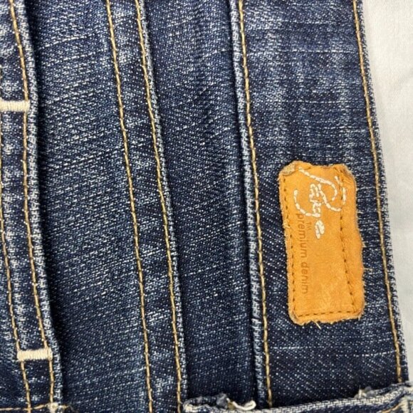 PAIGE Laurel Canyon Cropped Waist Size 28 Stretch Denim 5 Pocket Capri EUC - Picture 7 of 10